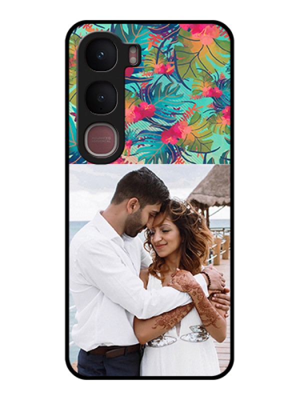 Custom Vivo Y31 5G Custom Glass Phone Case - Watercolor Floral Design