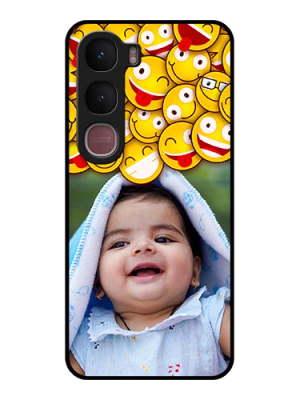Custom Vivo Y31 5G Custom Glass Phone Case - With Smiley Emoji Design
