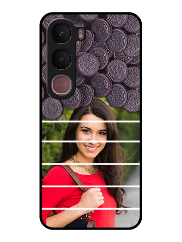 Custom Vivo Y31 5G Custom Glass Phone Case - With Oreo Biscuit Design