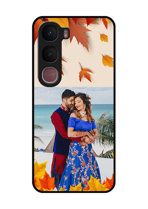 Vivo Y31 5G Custom Glass Phone Case - Autumn Maple Leaves Design
