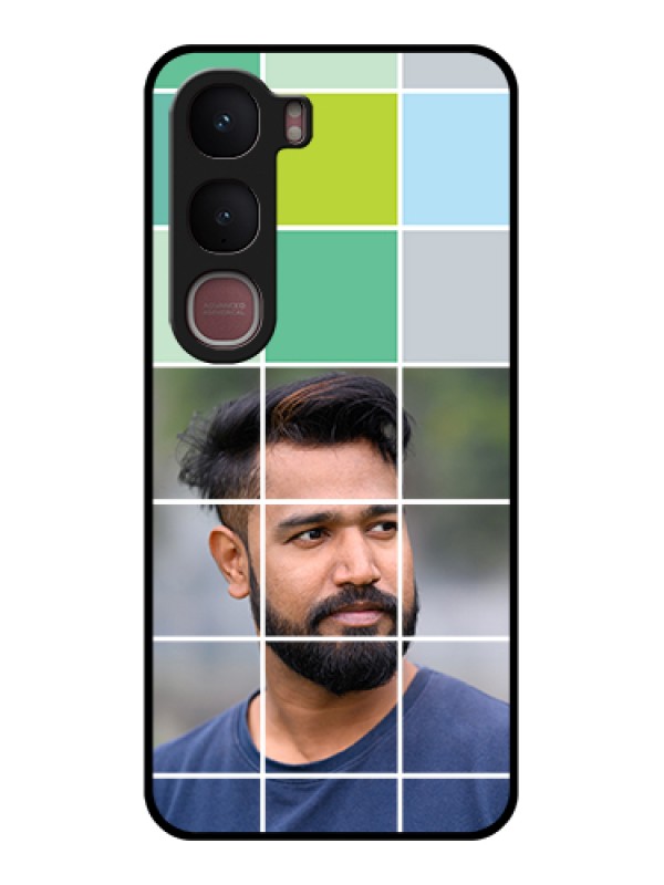 Custom Vivo Y31 5G Custom Glass Phone Case - With White Box Pattern