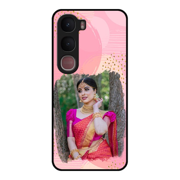 Vivo Y31 5G Custom Glass Phone Case - Gold Glitter Splash Design