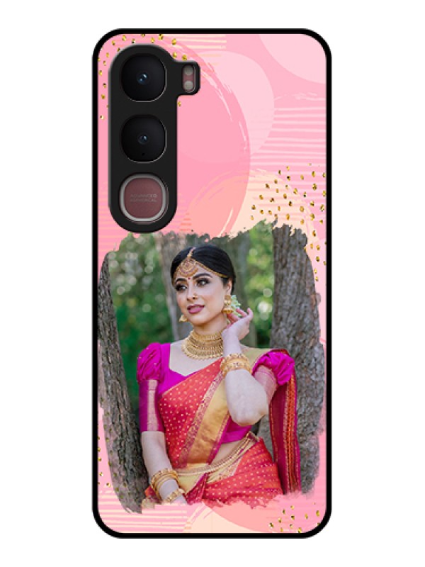 Custom Vivo Y31 5G Custom Glass Phone Case - Gold Glitter Splash Design