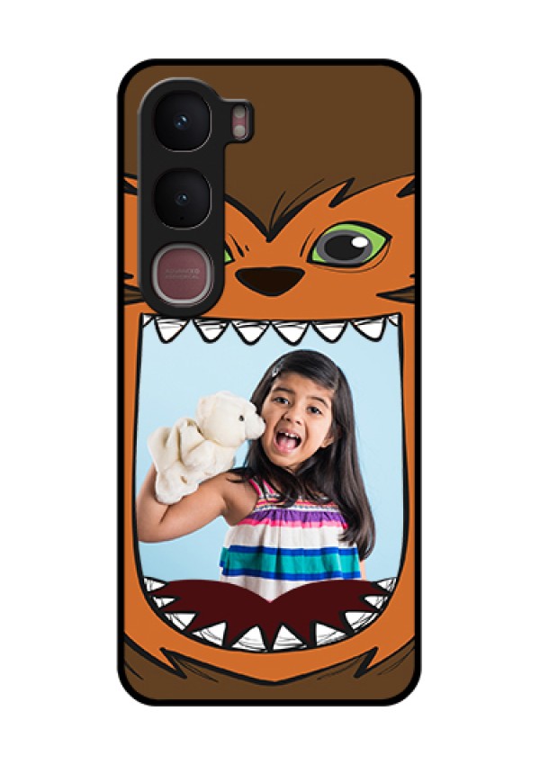 Vivo Y31 5G Custom Glass Phone Case - Owl Monster Back Case Design