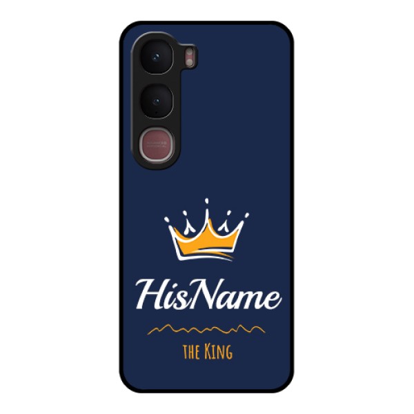 Vivo Y31 5G Custom Glass Phone Case - King With Name Design