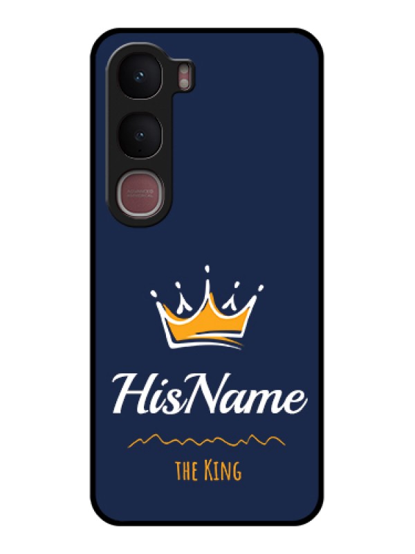 Custom Vivo Y31 5G Custom Glass Phone Case - King With Name Design