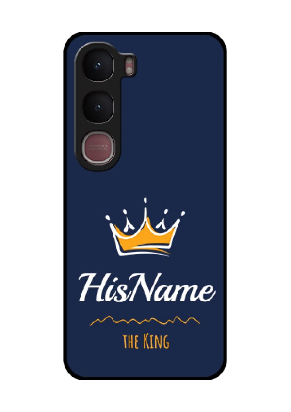 Vivo Y31 5G Custom Glass Phone Case - King With Name Design