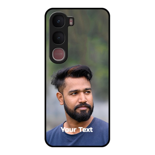 Vivo Y31 5G Custom Glass Phone Case - Photo With Text Design