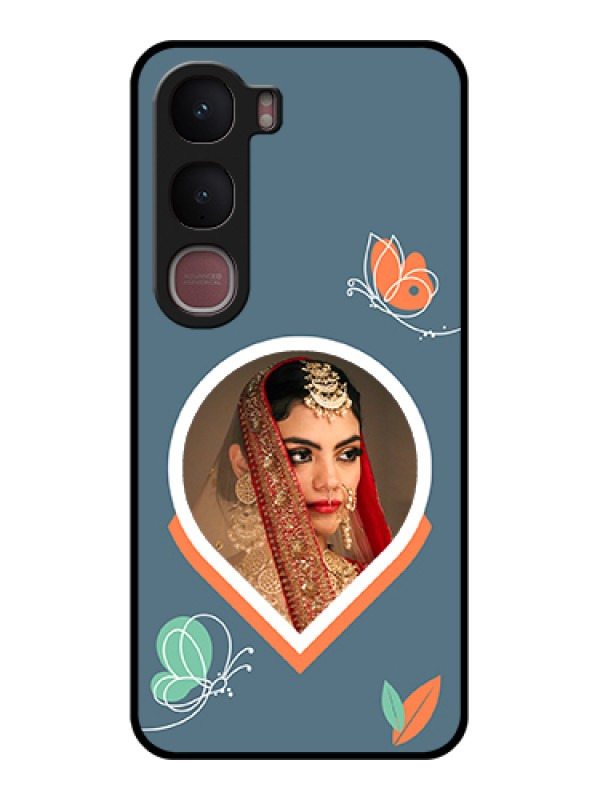 Custom Vivo Y31 5G Custom Glass Phone Case - Droplet Butterflies Design