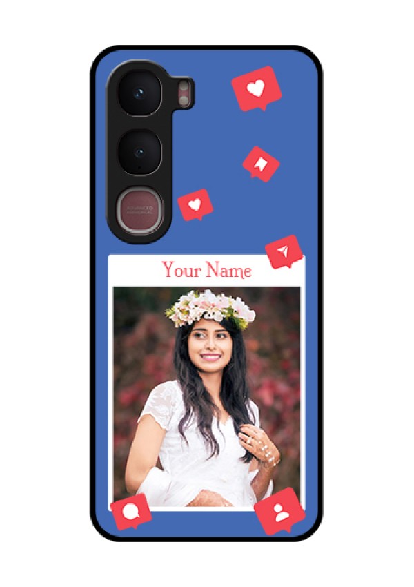 Vivo Y31 5G Custom Glass Phone Case - Like Share And Comment Design
