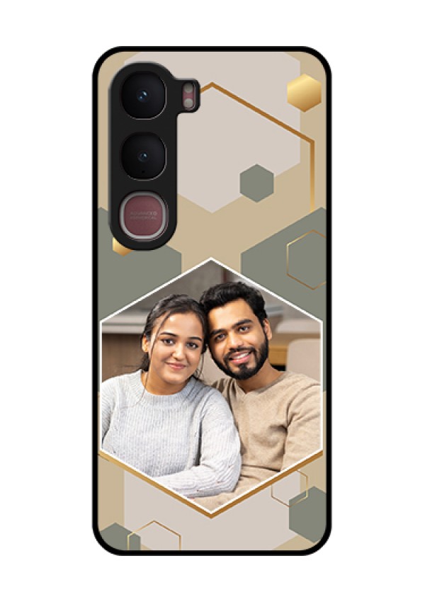 Vivo Y31 5G Custom Glass Phone Case - Stylish Hexagon Pattern Design