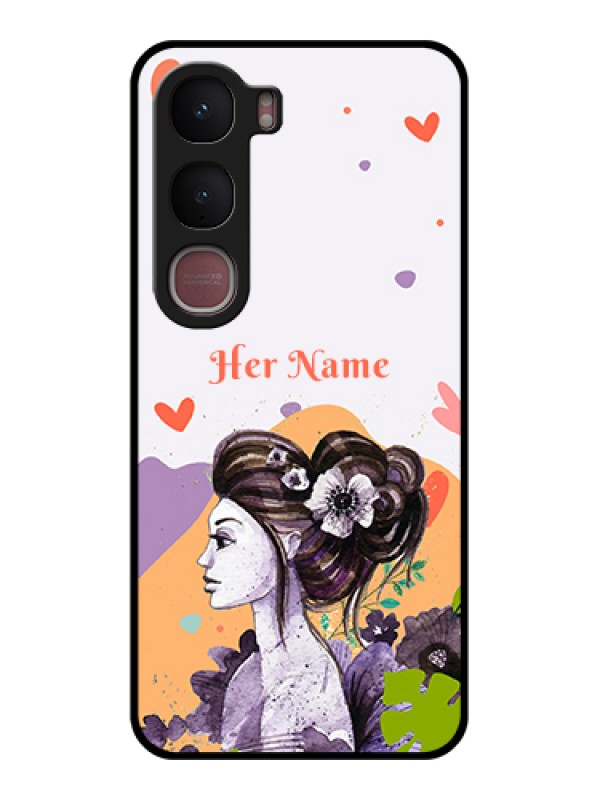 Custom Vivo Y31 5G Custom Glass Phone Case - Woman And Nature Design