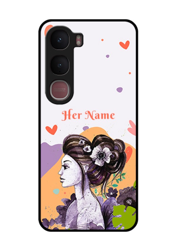 Vivo Y31 5G Custom Glass Phone Case - Woman And Nature Design