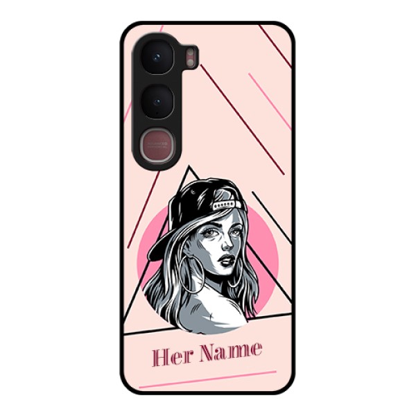 Vivo Y31 5G Custom Glass Phone Case - Rockstar Girl Design