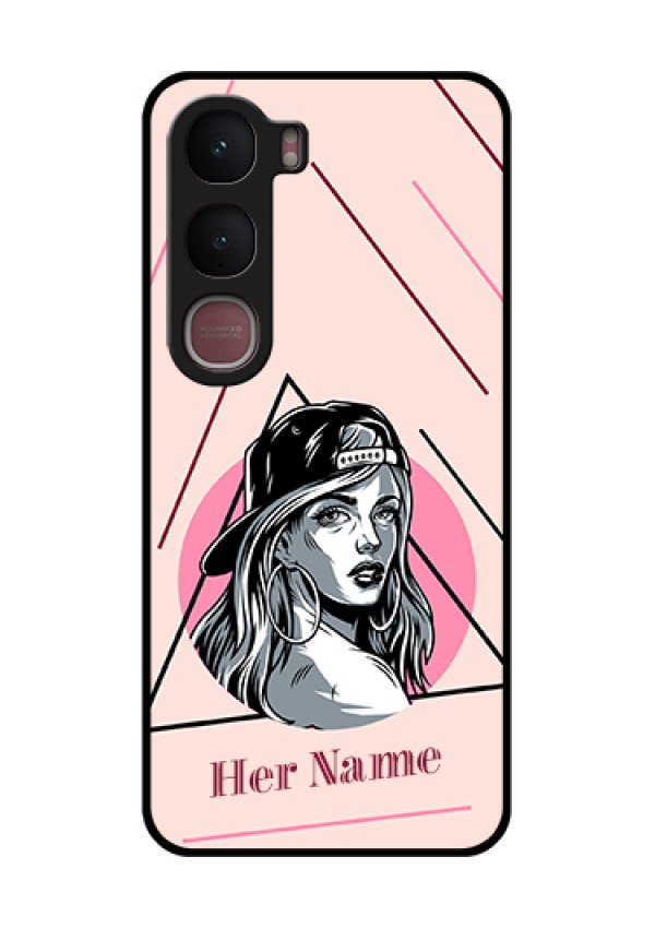 Vivo Y31 5G Custom Glass Phone Case - Rockstar Girl Design