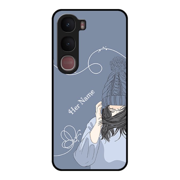 Vivo Y31 5G Custom Glass Phone Case - Girl In Winter Outfit Design Vivo Y31 5G Custom Glass Phone Case - Girl In Winter Outfit Design
