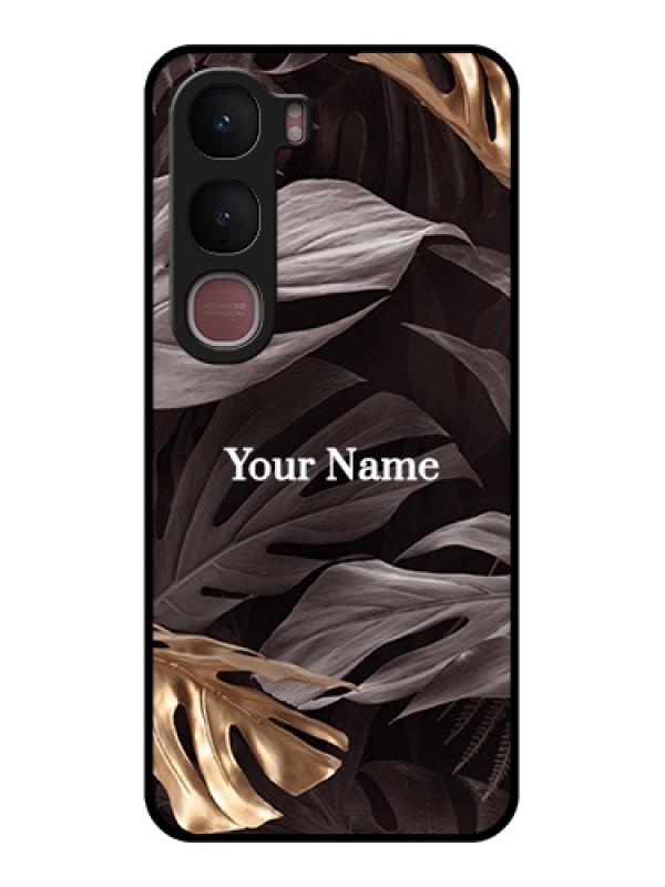 Custom Vivo Y31 5G Custom Glass Phone Case - Wild Leaves Digital Paint Design