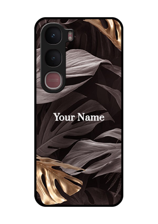 Vivo Y31 5G Custom Glass Phone Case - Wild Leaves Digital Paint Design