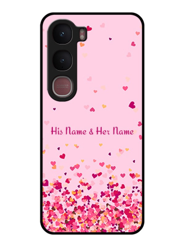 Custom Vivo Y31 5G Custom Glass Phone Case - Floating Hearts Design