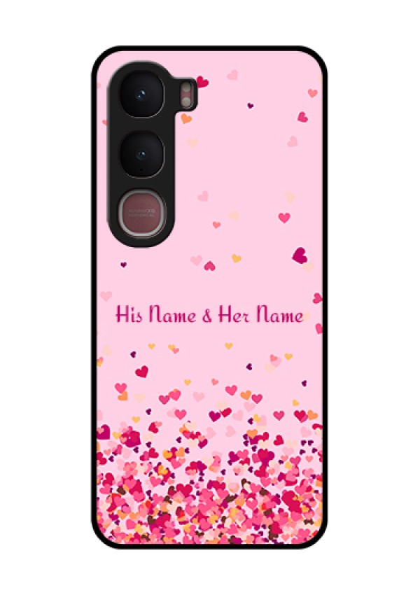 Vivo Y31 5G Custom Glass Phone Case - Floating Hearts Design