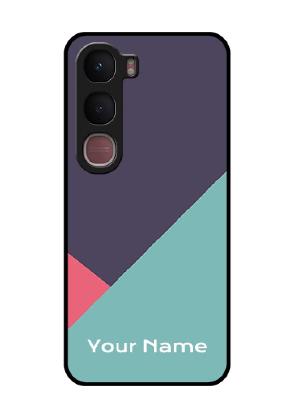Vivo Y31 5G Custom Glass Phone Case - Tri Color Abstract Design
