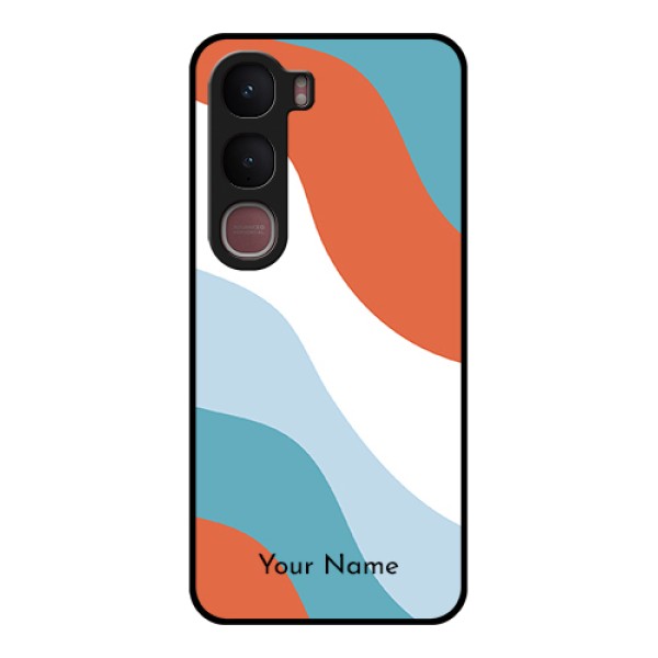 Vivo Y31 5G Custom Glass Phone Case - Coloured Waves Design