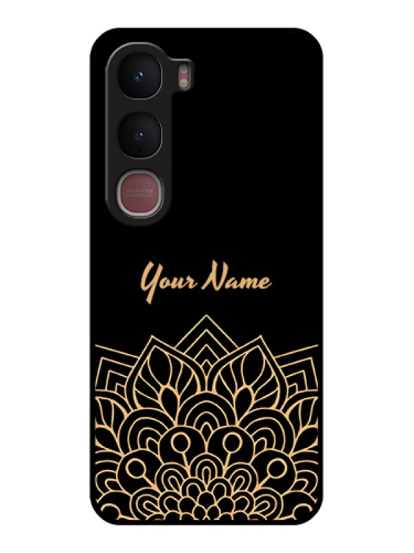 Custom Vivo Y31 5G Custom Glass Phone Case - Golden Mandala Design