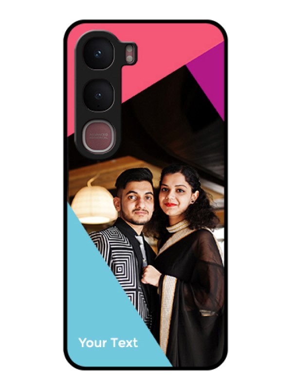 Custom Vivo Y31 5G Custom Glass Phone Case - Stacked Triple Colour Design