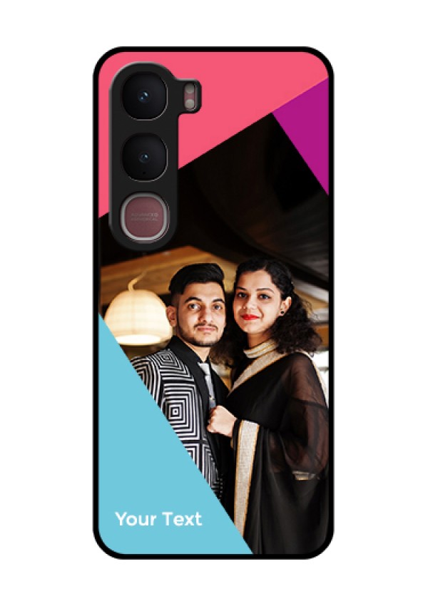 Vivo Y31 5G Custom Glass Phone Case - Stacked Triple Colour Design