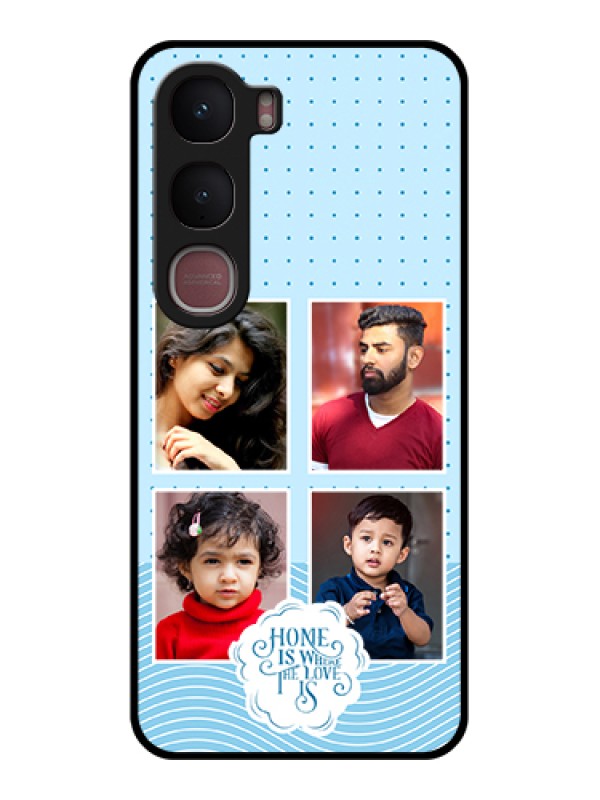 Custom Vivo Y31 5G Custom Glass Phone Case - Cute Love Quote With 4 Pic Upload Design