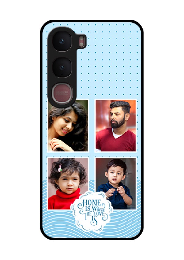 Vivo Y31 5G Custom Glass Phone Case - Cute Love Quote With 4 Pic Upload Design