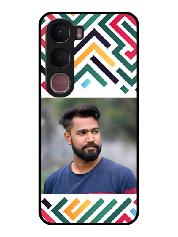 Custom Vivo Y31 5G Custom Glass Phone Case - Colorful Maze Pattern Design