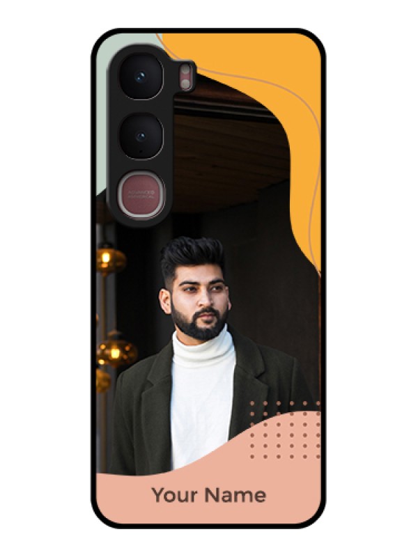 Custom Vivo Y31 5G Custom Glass Phone Case - Tri - Coloured Overlay Design