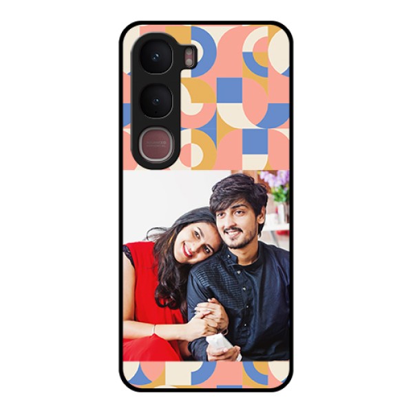 Vivo Y31 5G Custom Glass Phone Case - Semi - Circle Maze Pattern Design Vivo Y31 5G Custom Glass Phone Case - Semi - Circle Maze Pattern Design