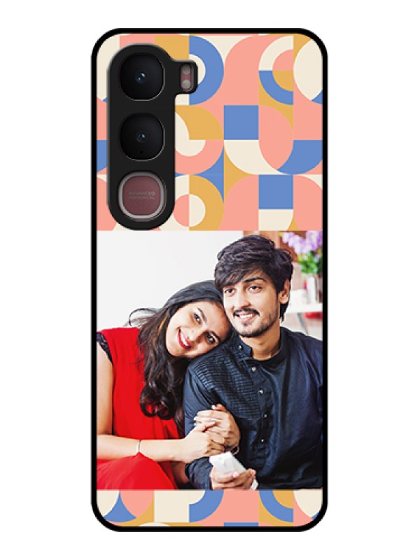 Custom Vivo Y31 5G Custom Glass Phone Case - Semi - Circle Maze Pattern Design