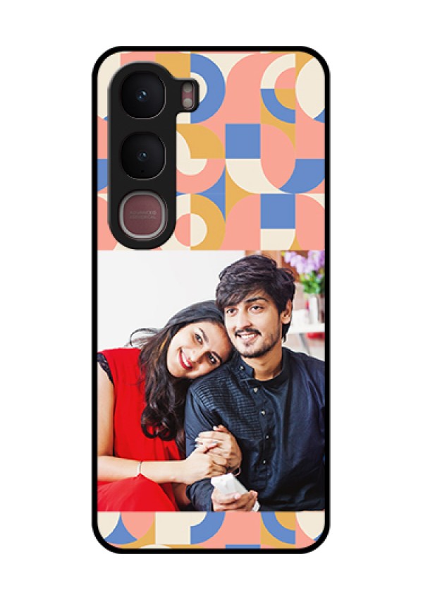Vivo Y31 5G Custom Glass Phone Case - Semi - Circle Maze Pattern Design