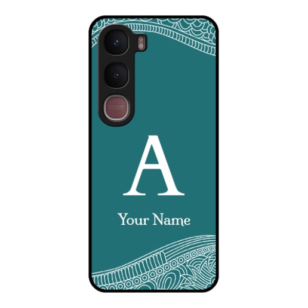 Vivo Y31 5G Custom Glass Phone Case - Line Art Pattern With Custom Name Design Vivo Y31 5G Custom Glass Phone Case - Line Art Pattern With Custom Name Design