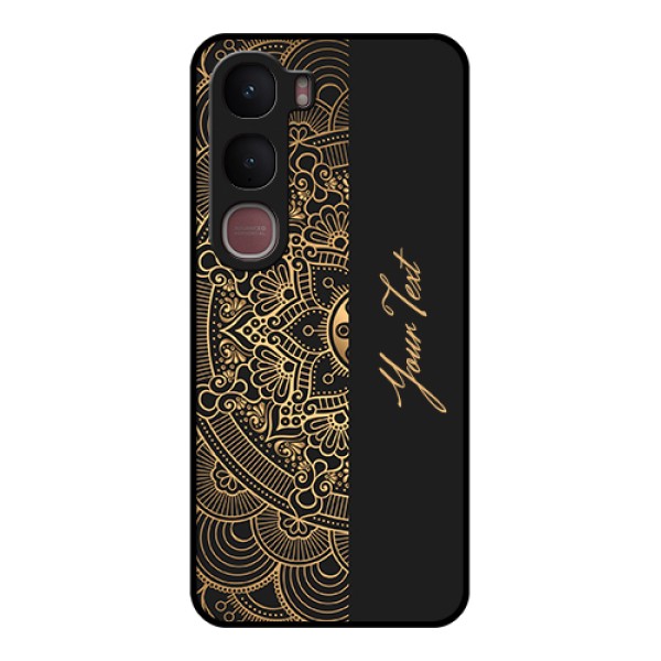 Vivo Y31 5G Custom Glass Phone Case - Mandala Art With Custom Text Design Vivo Y31 5G Custom Glass Phone Case - Mandala Art With Custom Text Design