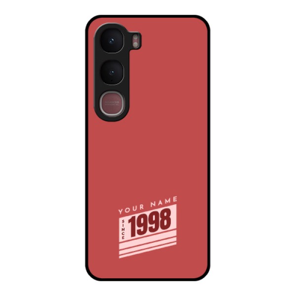 Vivo Y31 5G Custom Glass Phone Case - Red Custom Year Of Birth Design Vivo Y31 5G Custom Glass Phone Case - Red Custom Year Of Birth Design
