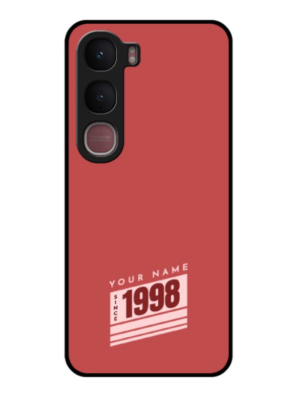 Custom Vivo Y31 5G Custom Glass Phone Case - Red Custom Year Of Birth Design