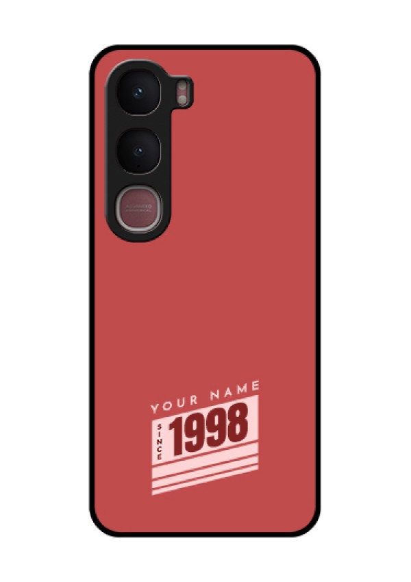 Vivo Y31 5G Custom Glass Phone Case - Red Custom Year Of Birth Design