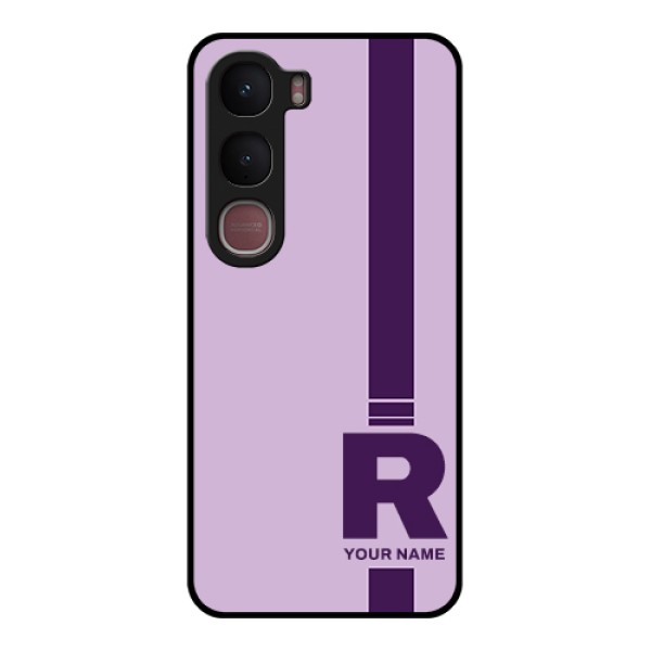 Vivo Y31 5G Custom Glass Phone Case - Simple Dual Tone Stripe With Name Design