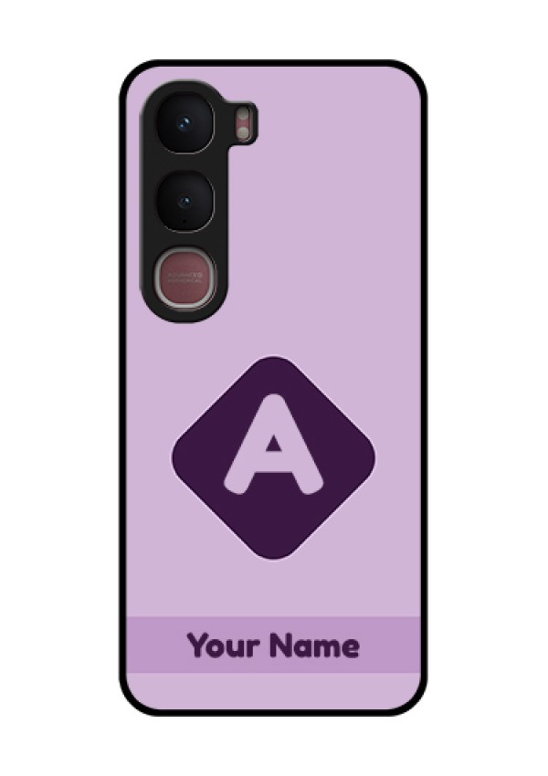 Vivo Y31 5G Custom Glass Phone Case - Custom Letter In Curved Badge Design