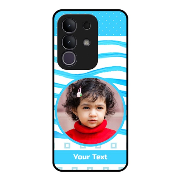 Vivo Y31 Pro 5G Custom Glass Phone Case - Simple Blue Case Design