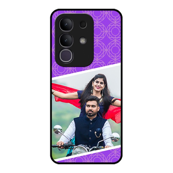 Vivo Y31 Pro 5G Custom Glass Phone Case - Violet Color Pattern Design