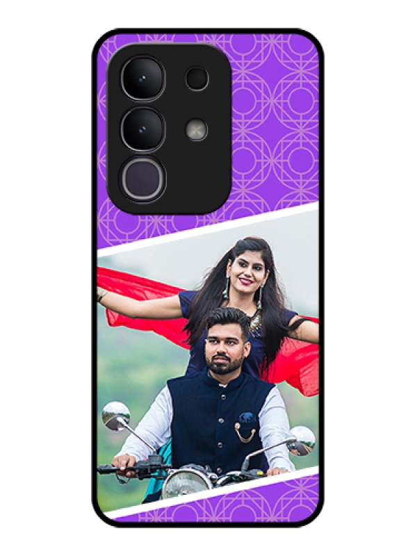 Custom Vivo Y31 Pro 5G Custom Glass Phone Case - Violet Color Pattern Design