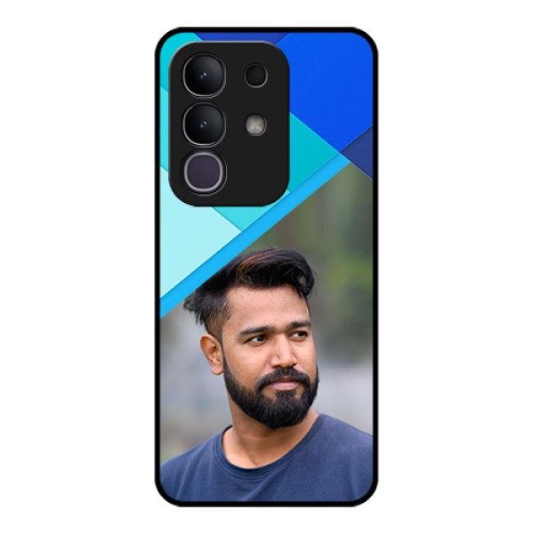 Vivo Y31 Pro 5G Custom Glass Phone Case - Blue Pattern Design