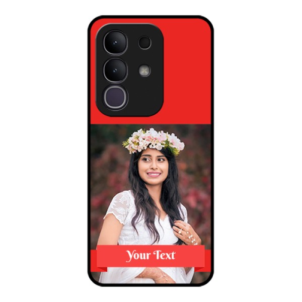 Vivo Y31 Pro 5G Custom Glass Phone Case - Simple Red Color Design