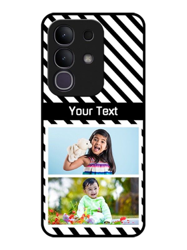 Custom Vivo Y31 Pro 5G Custom Glass Phone Case - Black And White Stripes Design