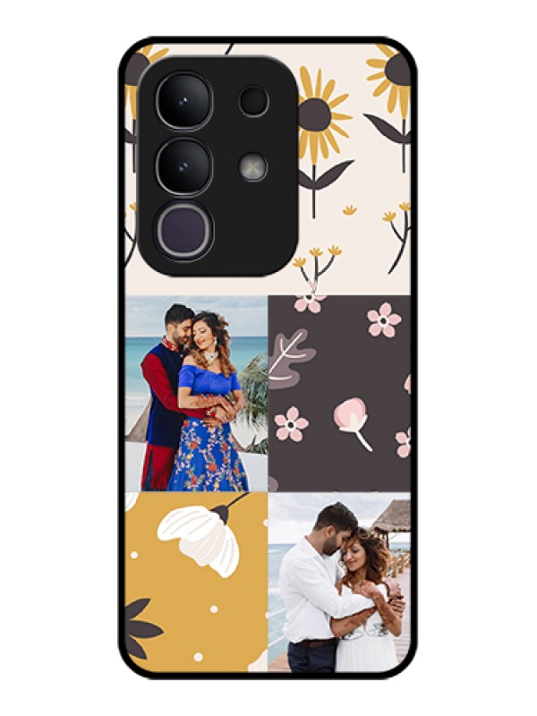 Custom Vivo Y31 Pro 5G Custom Glass Phone Case - 3 Images With Floral Design